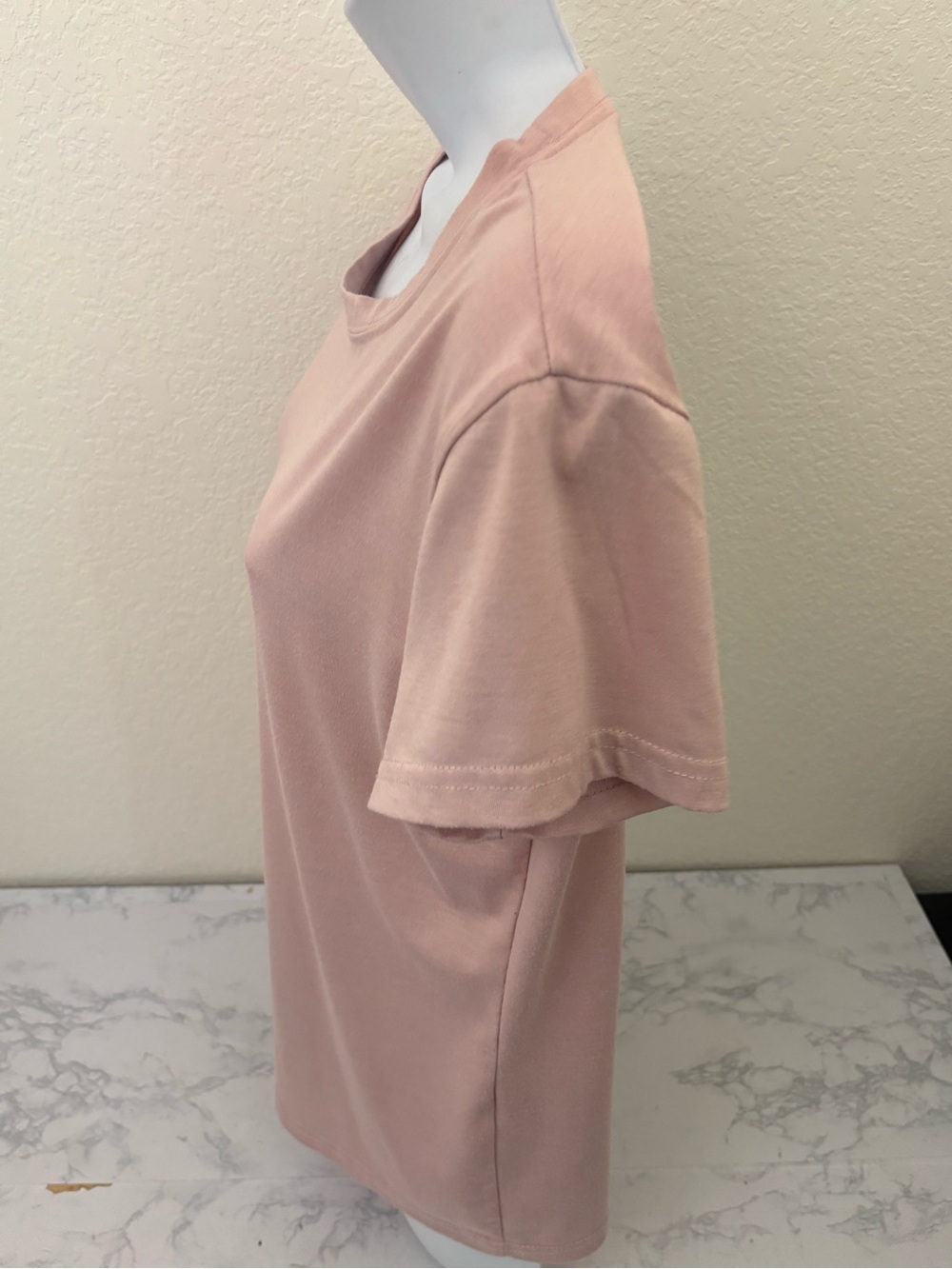 Droimp Ladies Womens Size M Pink Short Sleeve Shirt Pullover Blush Top - Picture 3 of 7